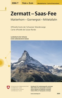 Abbildung von: 3306T Zermatt - Saas-Fee Wanderkarte - swisstopo