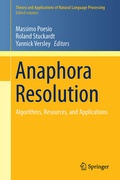 Cover: Anaphora Resolution - Springer