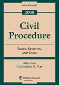 Cover: Civil Procedure - Aspen Publishers Inc.,U.S.
