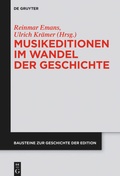 Cover: Musikeditionen im Wandel der Geschichte - De Gruyter