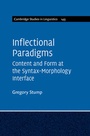 Cover: Inflectional Paradigms - Cambridge University Press
