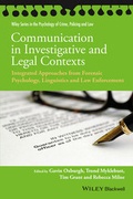 Cover: Communication in Investigative and Legal Contexts - Wiley-Blackwell