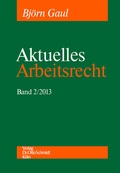Cover: Aktuelles Arbeitsrecht, Band 2/2013 - Otto Schmidt Verlag