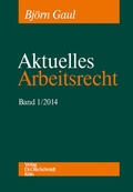 Cover: Aktuelles Arbeitsrecht, Band 1/2014 - Otto Schmidt Verlag