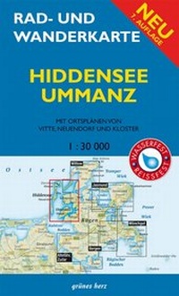 Abbildung von: Rad- und Wanderkarte Hiddensee, Ummanz - grünes herz