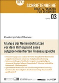 Cover: Analyse der Gemeindefinanzen vor dem Hintergrund eines aufgabenorientierten Finanzausgleichs - Manz