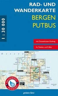 Abbildung von: Rad- und Wanderkarte Bergen, Putbus - grünes herz