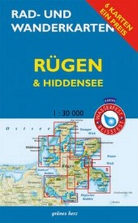 Abbildung von: Rad- und Wanderkarten-Set: Rügen & Hiddensee - grünes herz