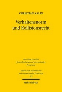 Abbildung von: Verhaltensnorm und Kollisionsrecht - Mohr Siebeck