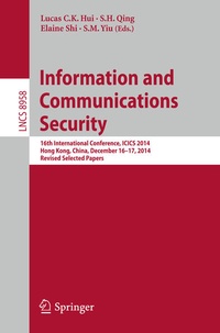 Enlarge image Cover: Information and Communications Security - Springer