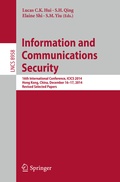 Cover: Information and Communications Security - Springer