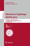 Cover: Advances in Cryptology -- CRYPTO 2015 - Springer