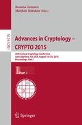 Cover: Advances in Cryptology -- CRYPTO 2015 - Springer