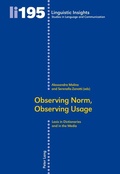 Cover: Observing Norm, Observing Usage - Peter Lang Verlag