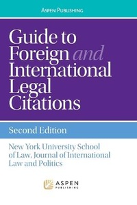 Abbildung von: Guide to Foreign and International Legal Citation - Aspen Publishers Inc.,U.S.