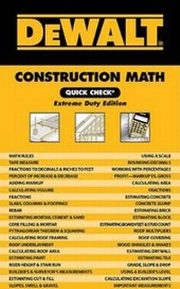 Enlarge image Cover: Dewalt Construction Math Quick Check - Cengage Learning, Inc