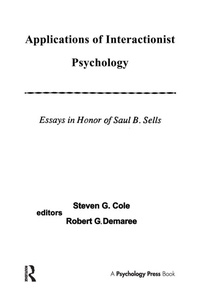 Enlarge image Cover: Applications of interactionist Psychology - Psychology Press Ltd