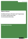Cover: Erz&auml;hlende Typen, Parodie und 'Gegensang' im sp&auml;ten Minnesang. Eine Lernzusammenfassung - GRIN Verlag