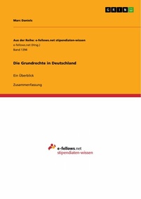 Abbildung von: Die Grundrechte in Deutschland - GRIN Verlag