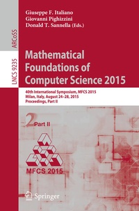 Enlarge image Cover: Mathematical Foundations of Computer Science 2015 - Springer