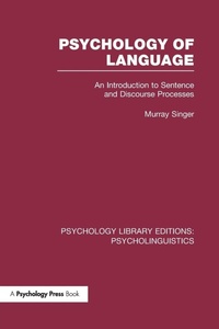 Enlarge image Cover: Psychology of Language (PLE: Psycholinguistics) - Psychology Press Ltd