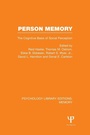 Cover: Person Memory (PLE: Memory) - Psychology Press Ltd