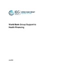 Cover: World Bank Group Support to Health Financing - World Bank Publications
