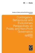 Cover: Contingency, Behavioural and Evolutionary Perspectives on Public and Non-Profit Governance - Emerald Group Publishing Limited