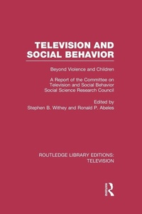 Enlarge image Cover: Television and Social Behavior - Routledge
