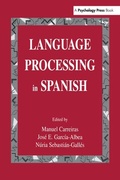 Cover: Language Processing in Spanish - Psychology Press Ltd