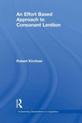 Cover: An Effort Based Approach to Consonant Lenition - Routledge