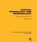 Cover: Lexical Phonology and Morphology (RLE Linguistics A: General Linguistics) - Routledge