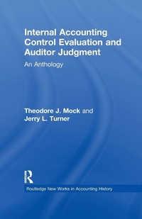 Enlarge image Cover: Internal Accounting Control Evaluation and Auditor Judgement - Routledge