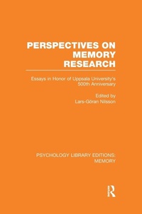 Enlarge image Cover: Perspectives on Memory Research (PLE:Memory) - Psychology Press Ltd