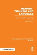 Cover: Memory, Thinking and Language (PLE: Memory) - Psychology Press Ltd