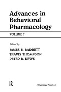 Cover: Advances in Behavioral Pharmacology - Psychology Press Ltd