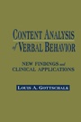 Cover: Content Analysis of Verbal Behavior - Routledge