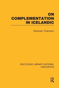 Enlarge image Cover: On Complementation in Icelandic - Routledge