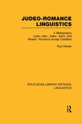 Cover: Judeo-Romance Linguistics (RLE Linguistics E: Indo-European Linguistics) - Routledge