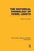 Cover: The Historical Phonology of Vowel Length (RLE Linguistics C: Applied Linguistics) - Routledge