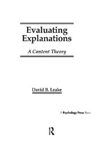 Enlarge image Cover: Evaluating Explanations - Psychology Press Ltd