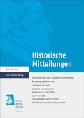 Cover: Historische Mitteilungen 27 (2015) - Franz Steiner Verlag