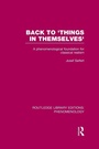 Cover: Back to 'Things in Themselves' - Routledge