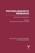 Cover: Psycholinguistic Research (PLE: Psycholinguistics) - Psychology Press Ltd