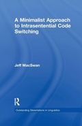Cover: A Minimalist Approach to Intrasentential Code Switching - Routledge