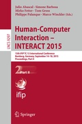 Cover: Human-Computer Interaction - INTERACT 2015 - Springer