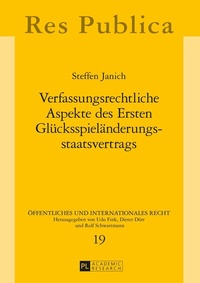 Abbildung von: Verfassungsrechtliche Aspekte des Ersten Glücksspieländerungsstaatsvertrags - Peter Lang Verlag