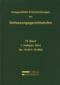 Abbildung von: Ausgewählte Entscheidungen des Verfassungsgerichtshofes - Verlag Österreich