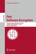 Cover: Fast Software Encryption - Springer