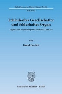 Abbildung von: Fehlerhafter Gesellschafter und fehlerhaftes Organ. - fibre